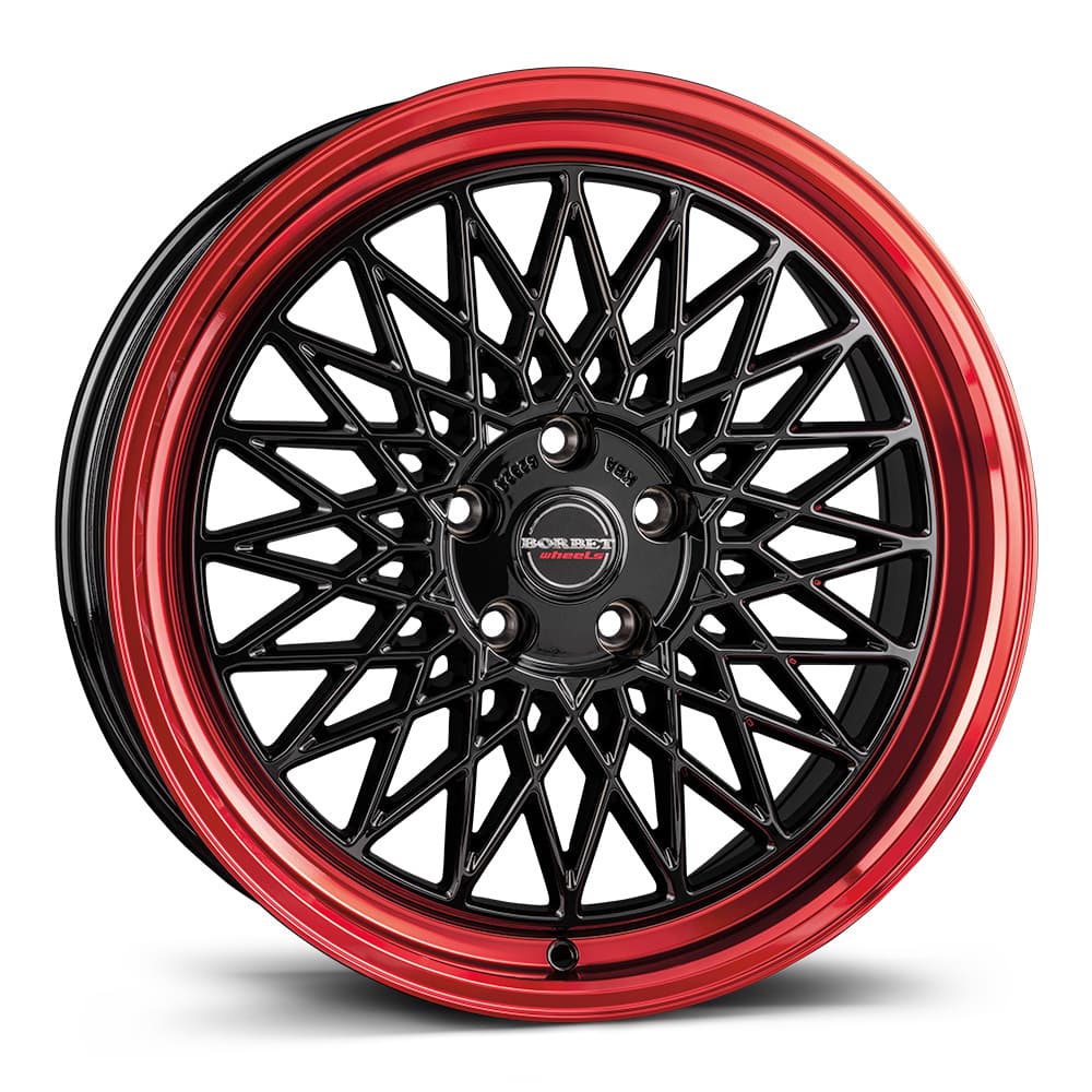Borbet B in black rim red