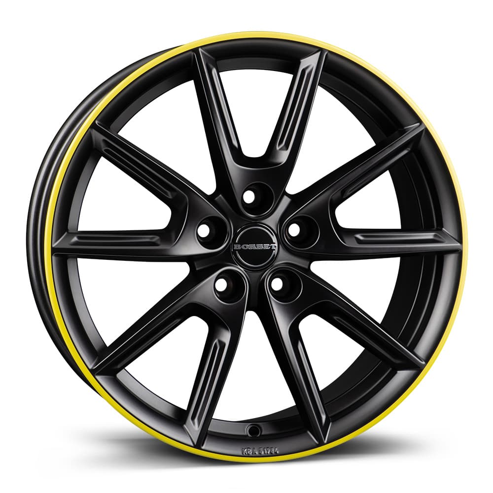 Borbet LX18 in black matt rim yellow