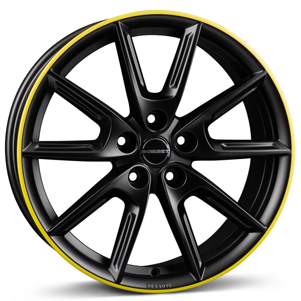 Borbet LX19 in black matt rim yellow