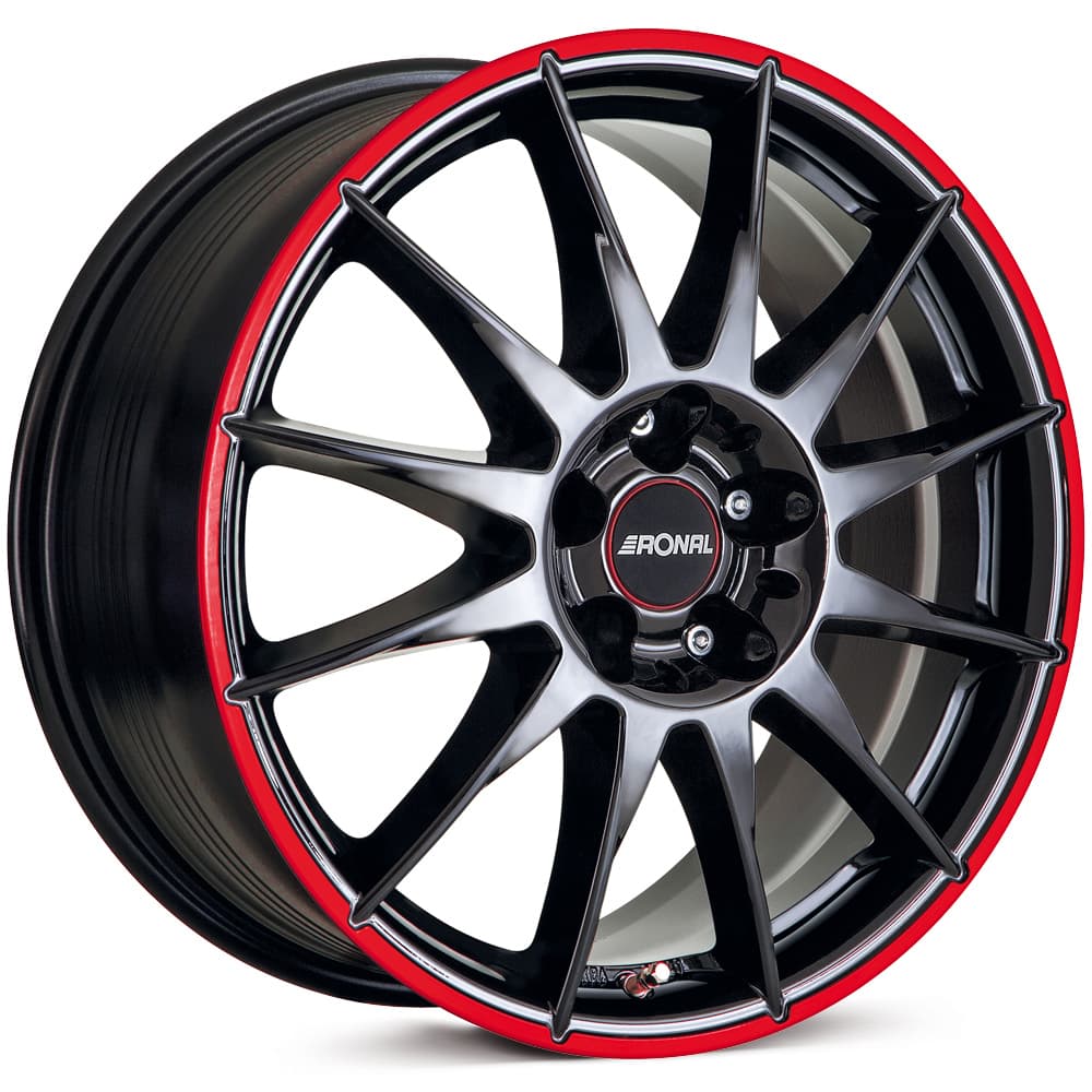 Ronal R54 MCR in jetblack-red rim