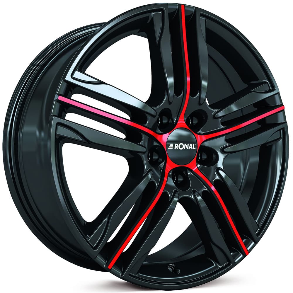 Ronal R57 MCR in jetblack-red spoke